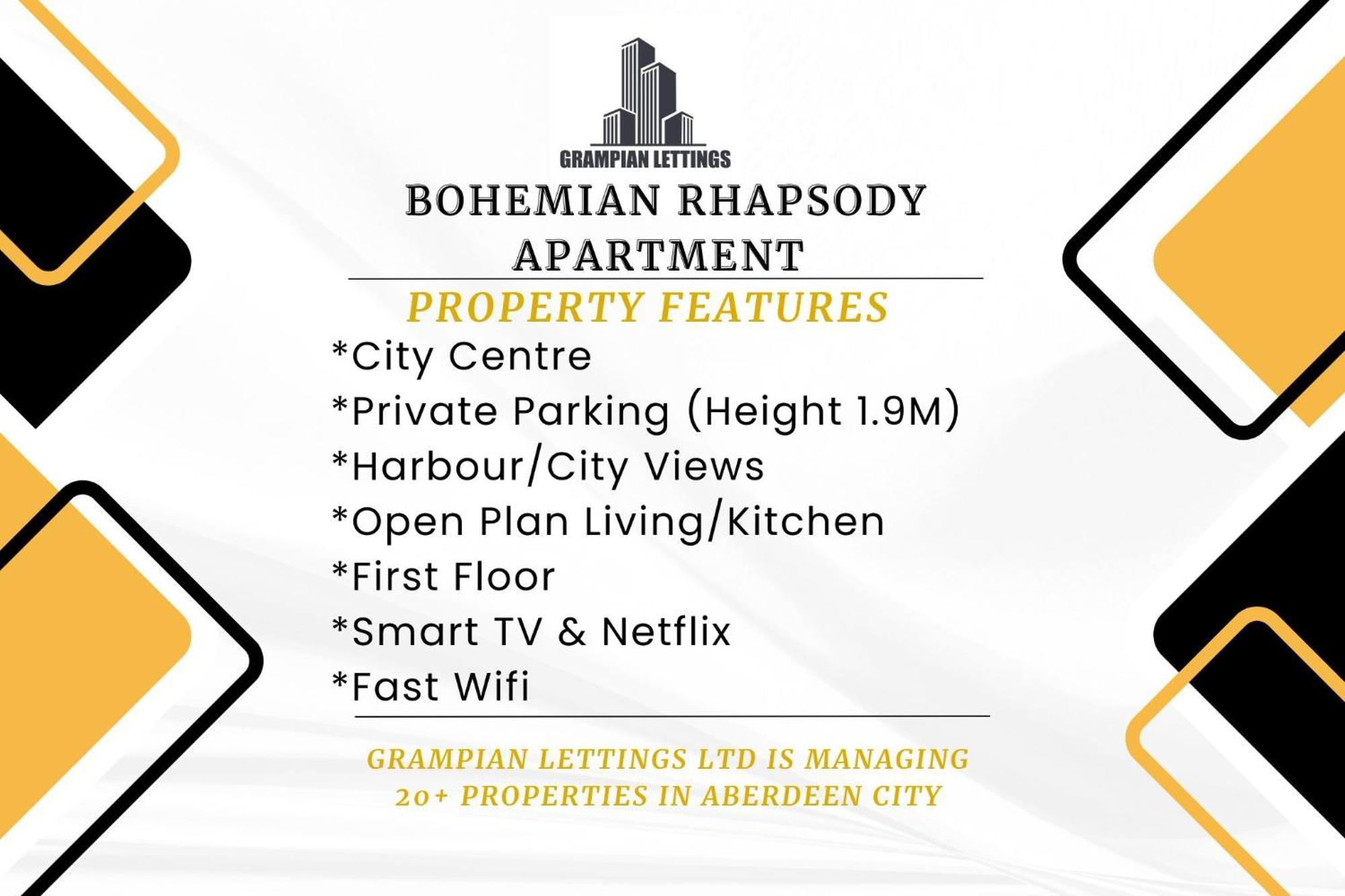 Bohemian Raphsody Apartment ✪ Grampian Lettings Ltd أبردين المظهر الخارجي الصورة